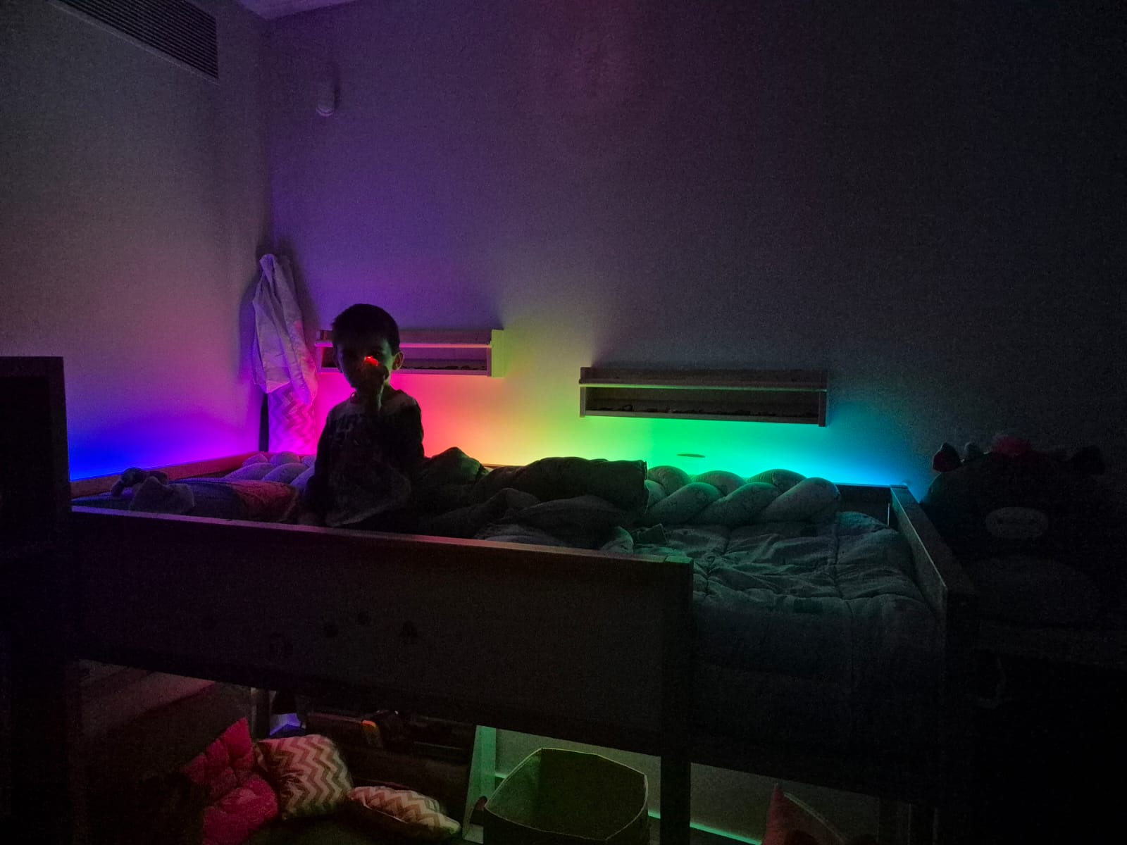 LED strip around the bed